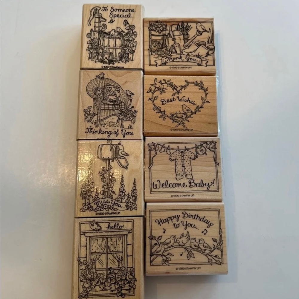 Stampin’ Up! - Feathered Friends- Wood Mounted Set of 8.
